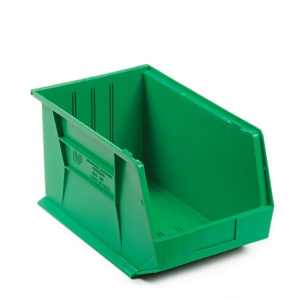 Quantum Storage Systems Storage Bin, Plastic, 11 in W, 8 in H, Green QUS255GN